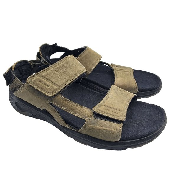 ECCO X-Trinsic Mens Size 10 Olive Green Leather Sport Flat Sandal Camo Soles main image 9
